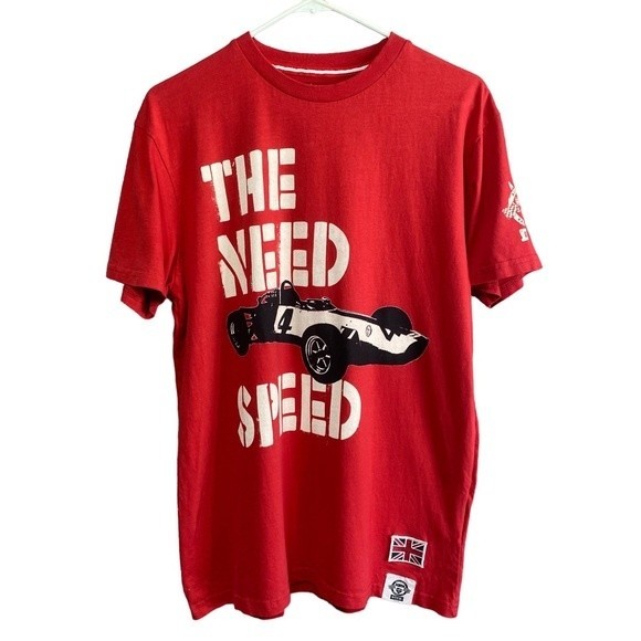 Auto Mobile Racing Club- Red “The Need 4 Speed” Tee Shirt- Sz. L - Picture 1 of 7